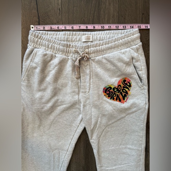 Scotch & Soda Born to Love unisex Joggers Sweat Pants Gray/Cream size Medium - Picture 5 of 13